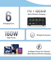 NOEIFEVO 160W 5-ports USB-lader 15 W trådløs ladestasjon PD 65W QC3.0 Type-C hurtiglader Kompatibel med iPhone MacBook Samsung bærbar PC alle smarttelefoner og elektroniske enheter
