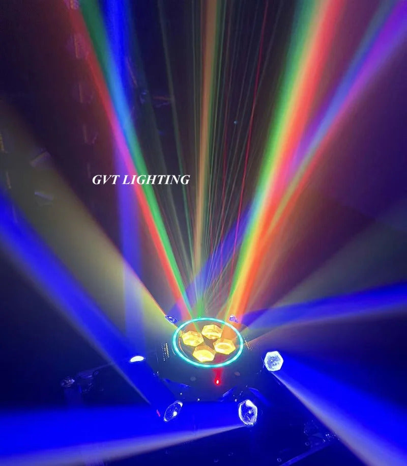 150W Moving Head Scheinwerfer, Laser Stroboskop Effekt, DMX Bühnenlicht, Vollfarb LED Licht, rotierendes DJ-, Disco-, Party- und Barlicht(1pcs)