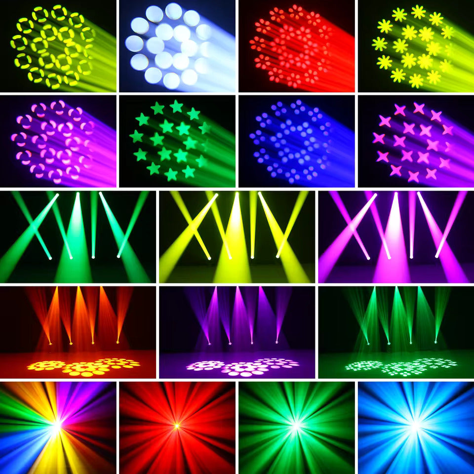 200W LED Beam -moving head -valo, 18 prismaa sisältävä väriprojektori näyttämövalaistukseen, tehosteprojektori baareihin, syntymäpäiväjuhliin, klubeille, KTV:hen, konsertteihin ja teattereihin