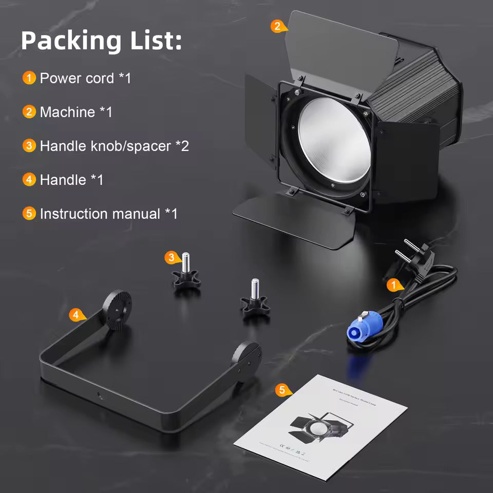 200W LED COB PAR Scheinwerfer mit Abschirmklappen, warm- und kaltweiße lineare Strahler, DMX-Bühnenbeleuchtung für Bühne, Party und Konzert