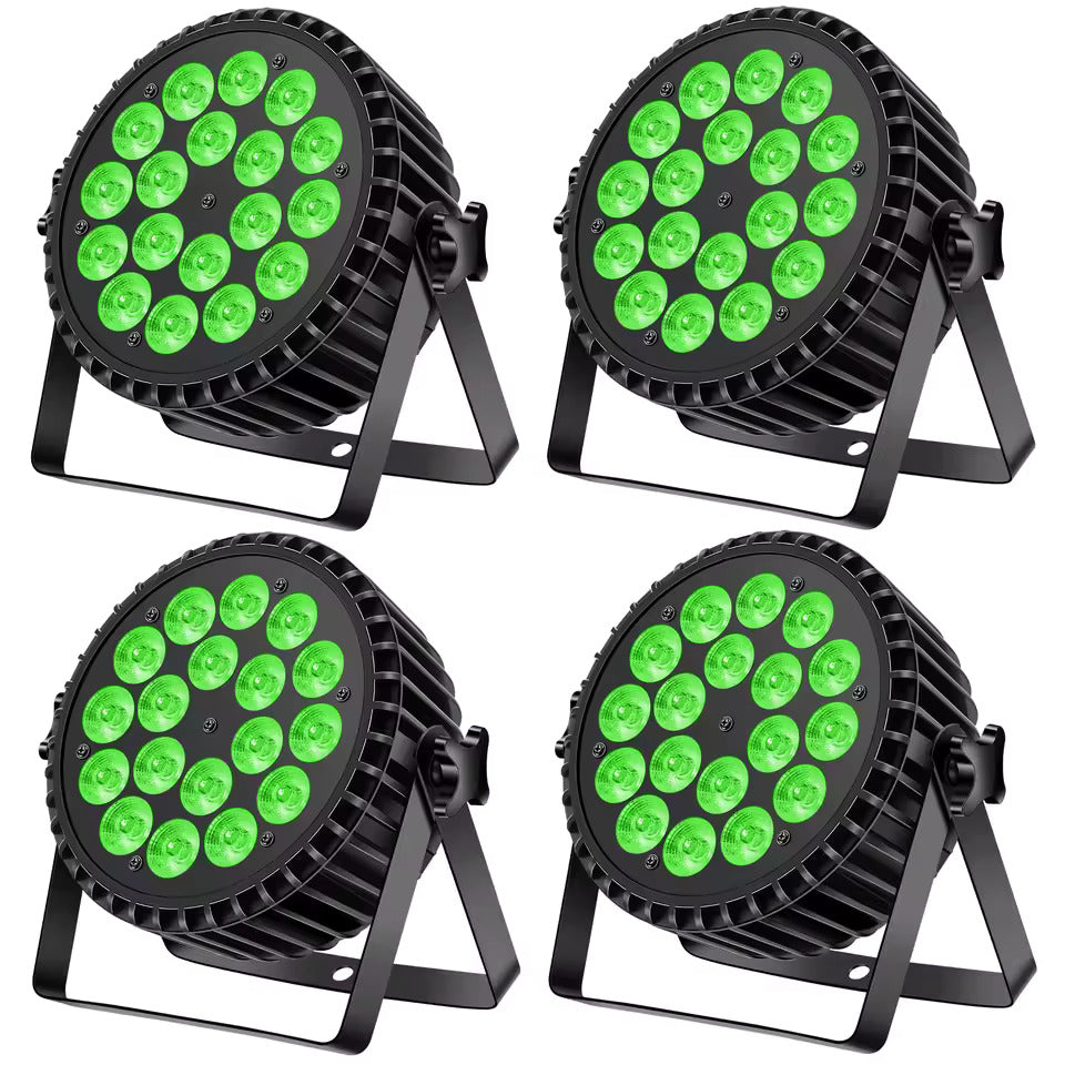 4 Stück LED-Partylicht, 200W 4-in-1 RGBW DMX-Bühnen-Flachstrahler, Effektlicht für DJ, Disco, Party, Urlaub, Bar, Hochzeit und Shows