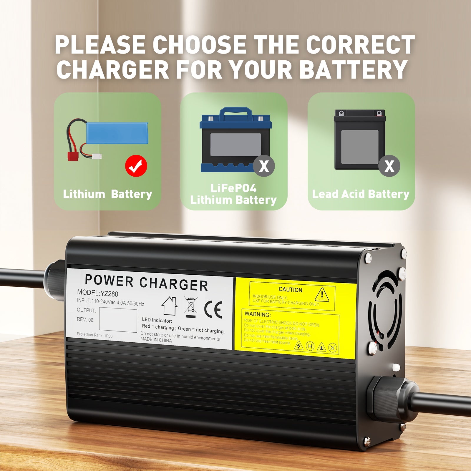 NOEIFEVO 16.8V 10A Lithium-batterilader til 15V 14.6V 4S-batteri, E-cykel, scooter, elektrisk udstyr, motorcykellader.