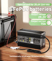 Noeifevo 29,2V 15A LiFePO4 batterioplader til 24V 25,6V lithiumbatteri, 0V BMS aktivering, automatisk nedlukning med fuld beskyttelse