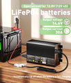 Noeifevo 12V 12.8V 30A LiFePO4 batteriladdare, 14.6V laddare för LiFePO4 batteri