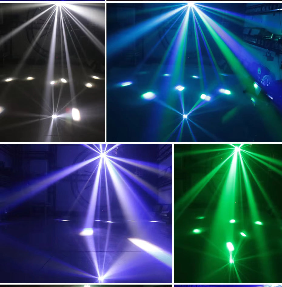 3-i-1 DMX RGBW-partylys, LED-laserstroboskop, disco DJ-beam spot-scenebelysning, dansklub, bryllup, sommerfuglelys