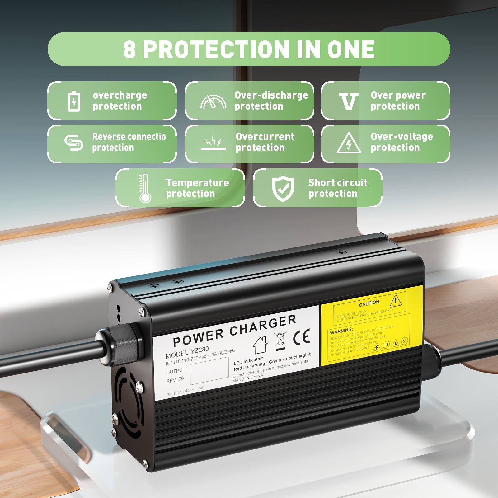 NOEIFEVO 69V-73.5V 3A bly-syra batteriladdare för 60V blybatteri, elcykel skoter elektrisk enhet motorcykel laddare.