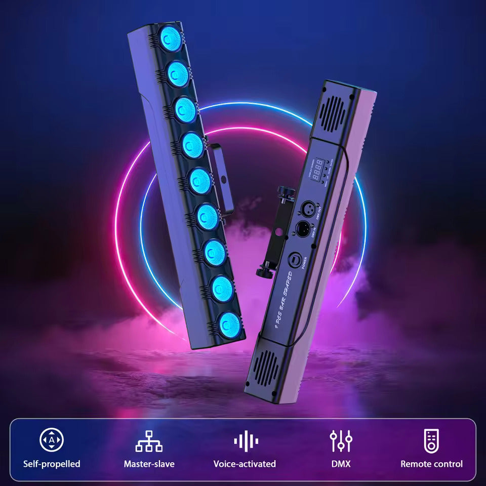 60W Wandfluter, 9 LEDs mit 4-in-1 RGBW-Licht, Bühnenbeleuchtungseffekte, DJ-Partyleuchte, Projektorleuchte, geeignet für Diskotheken und Theater.