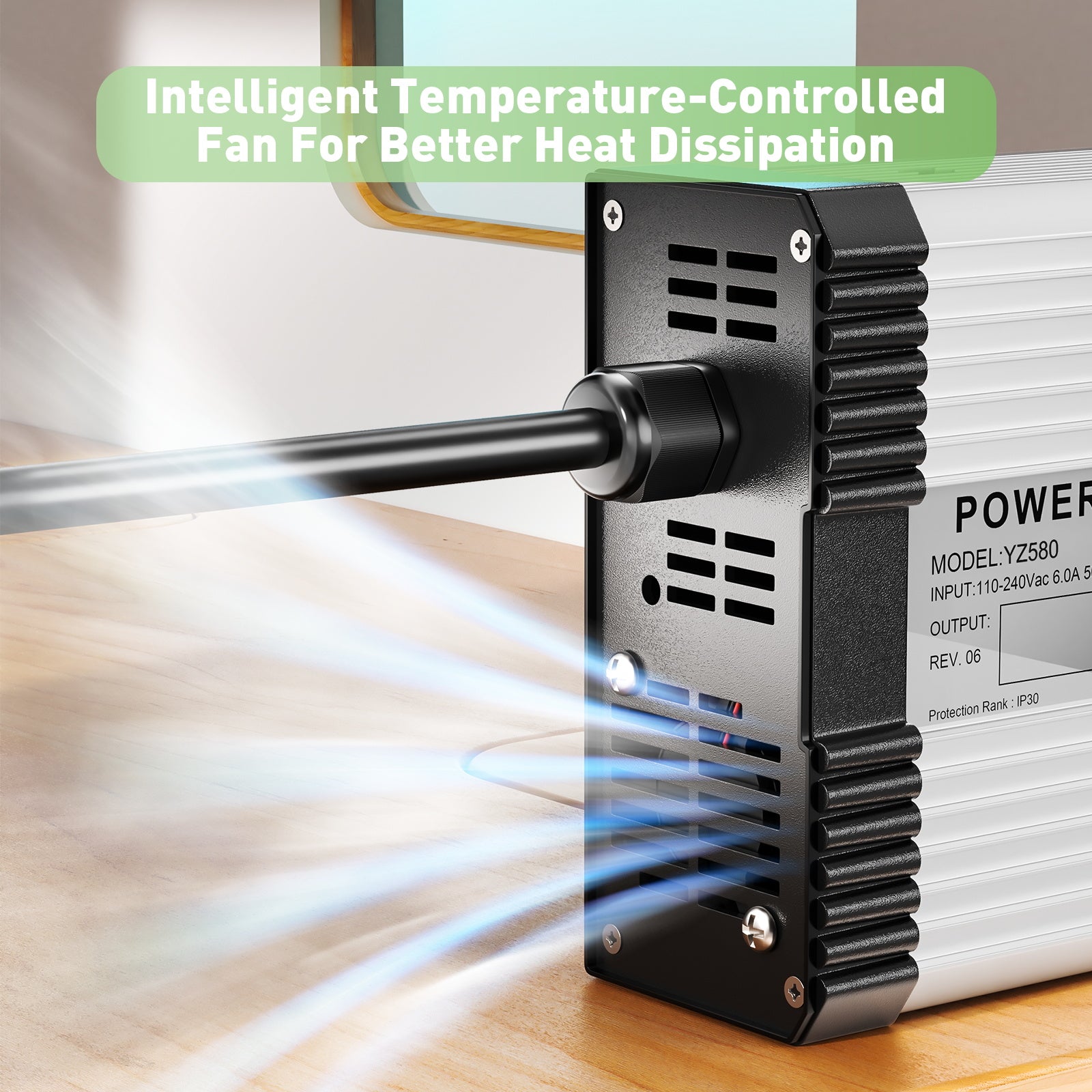 NOEIFEVO 84V 5A Caricabatterie per batteria al litio per 20S 72V 74V batteria al litio, con ventola di raffreddamento, spegnimento automatico