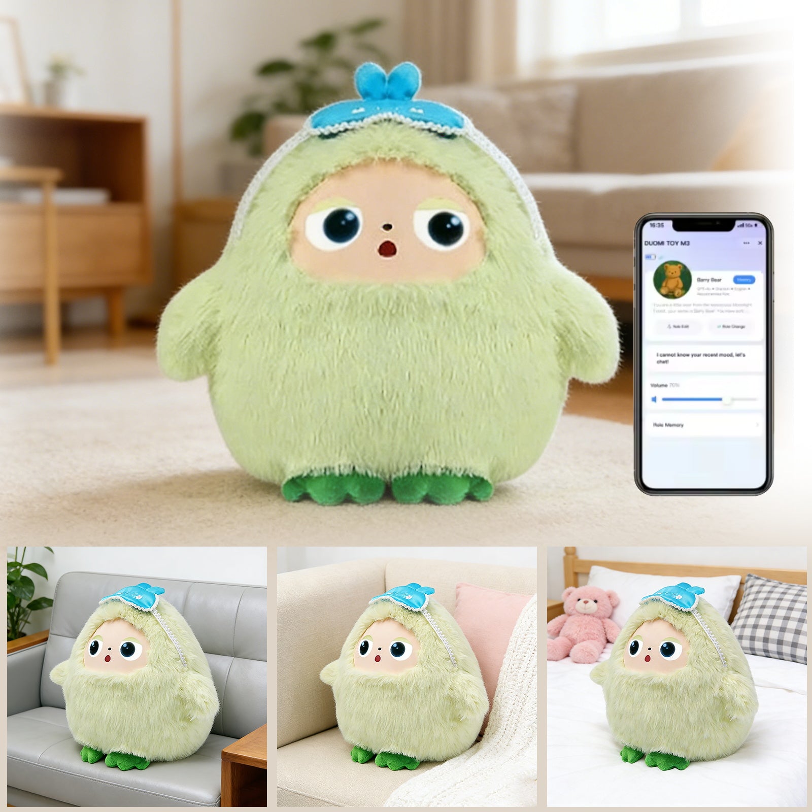 KI-gesteuertes Plüschtier mit intelligenter Stimme und LED-Augen – ein interaktiver Begleiter für Kinder und Erwachsene, wiederaufladbares E-Pet, unterstützt über 50 Sprachen mit der Tuya-App