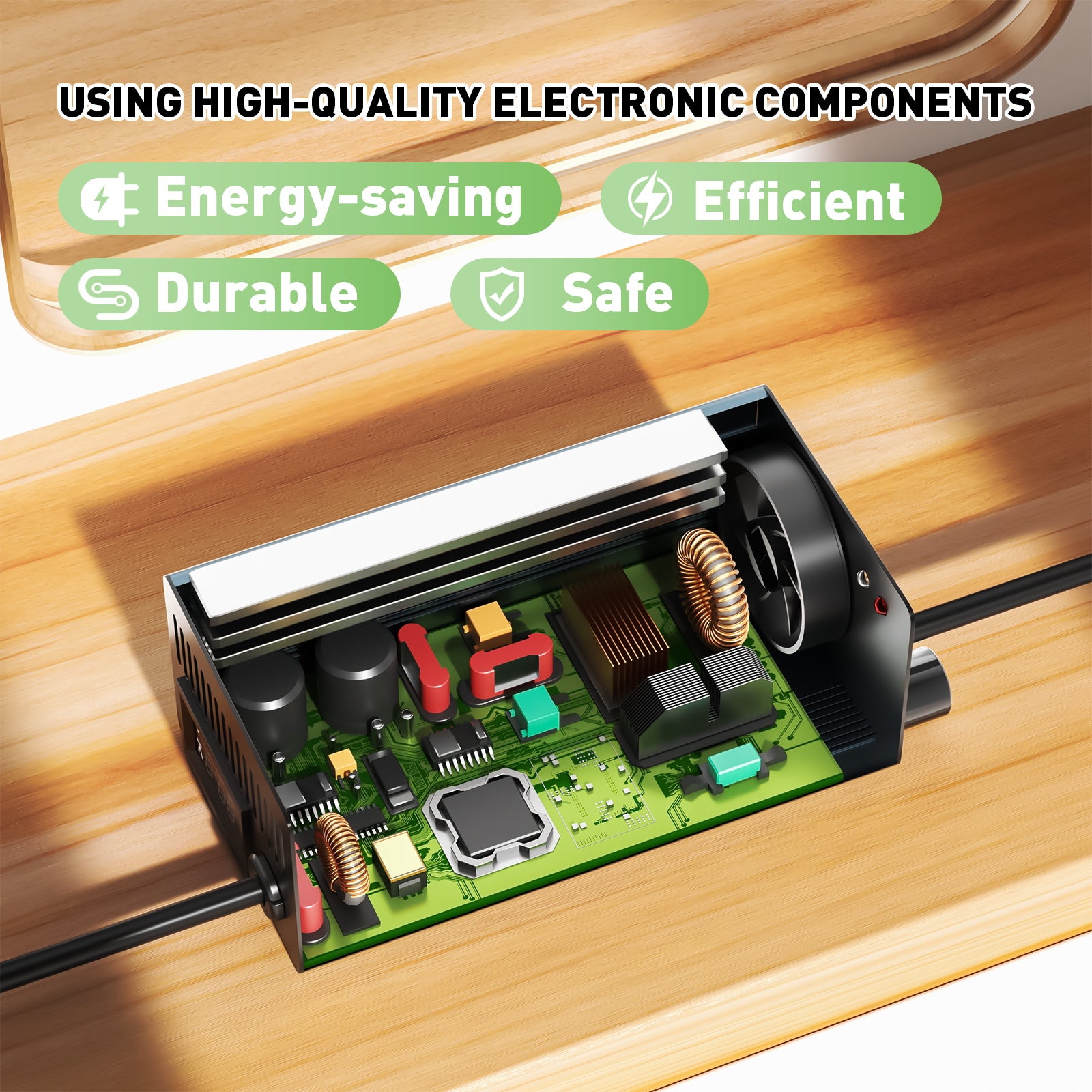 NOEIFEVO 71,4V 8A Lithiumbatterilader til 17S 62,9V Li-Ion-batterier, Strømindstilling 1-8A, langsom opladning og hurtig opladning (MLC1300)