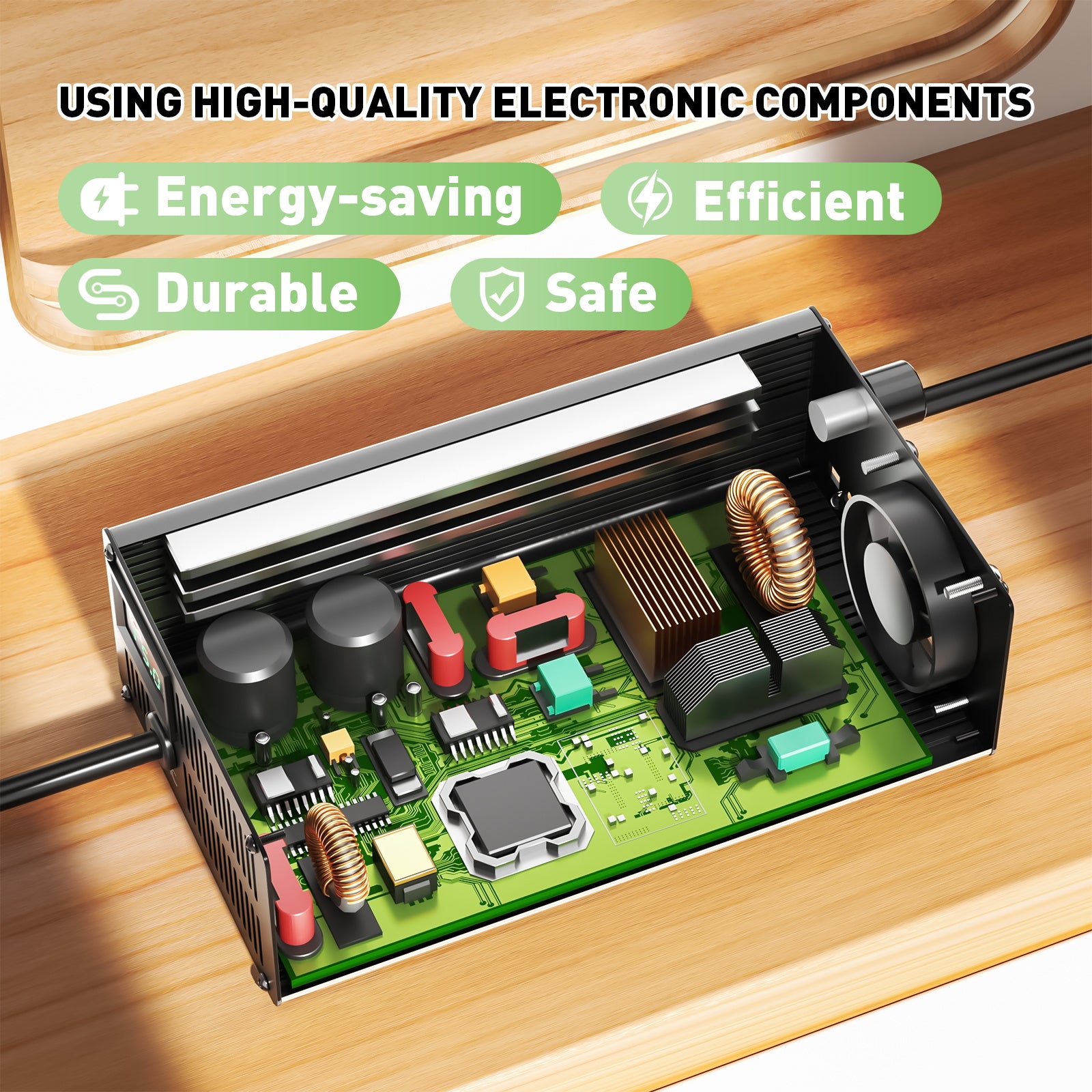 NOEIFEVO 48V 1A-20A Caricabatterie Regolabile per Batteria al Piombo, AGM, Gel, Caricabatterie per Carro da Golf, Display a LED