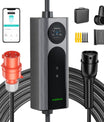 NOEIFEVO Q21W Wlan מטען חשמלי נייד לרכב בעוצמת 11 קילוואט עם שלט אפליקציה, כבל טעינה באורך 5 מטרים או 10 מטרים מסוג Type2 CEE16A ב-3 פאזות.