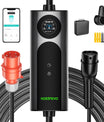 NOEIFEVO Q21W Wlan coche eléctrico Cargador móvil Wallbox 11kW con APP mando a distancia ,5m/10m Tipo2 CEE16A cable de carga trifásico 