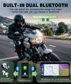 Pantalla CarPlay para motocicleta NOEIFEVO MT9B con detección de ángulo muerto, CarPlay inalámbrico y Android Auto, pantalla táctil portátil impermeable de 6.3 pulgadas, Bluetooth dual mejorado, navegación