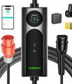 NOEIFEVO Q21W Wlan coche eléctrico Cargador móvil Wallbox 11kW con APP mando a distancia ,5m/10m Tipo2 CEE16A cable de carga trifásico 