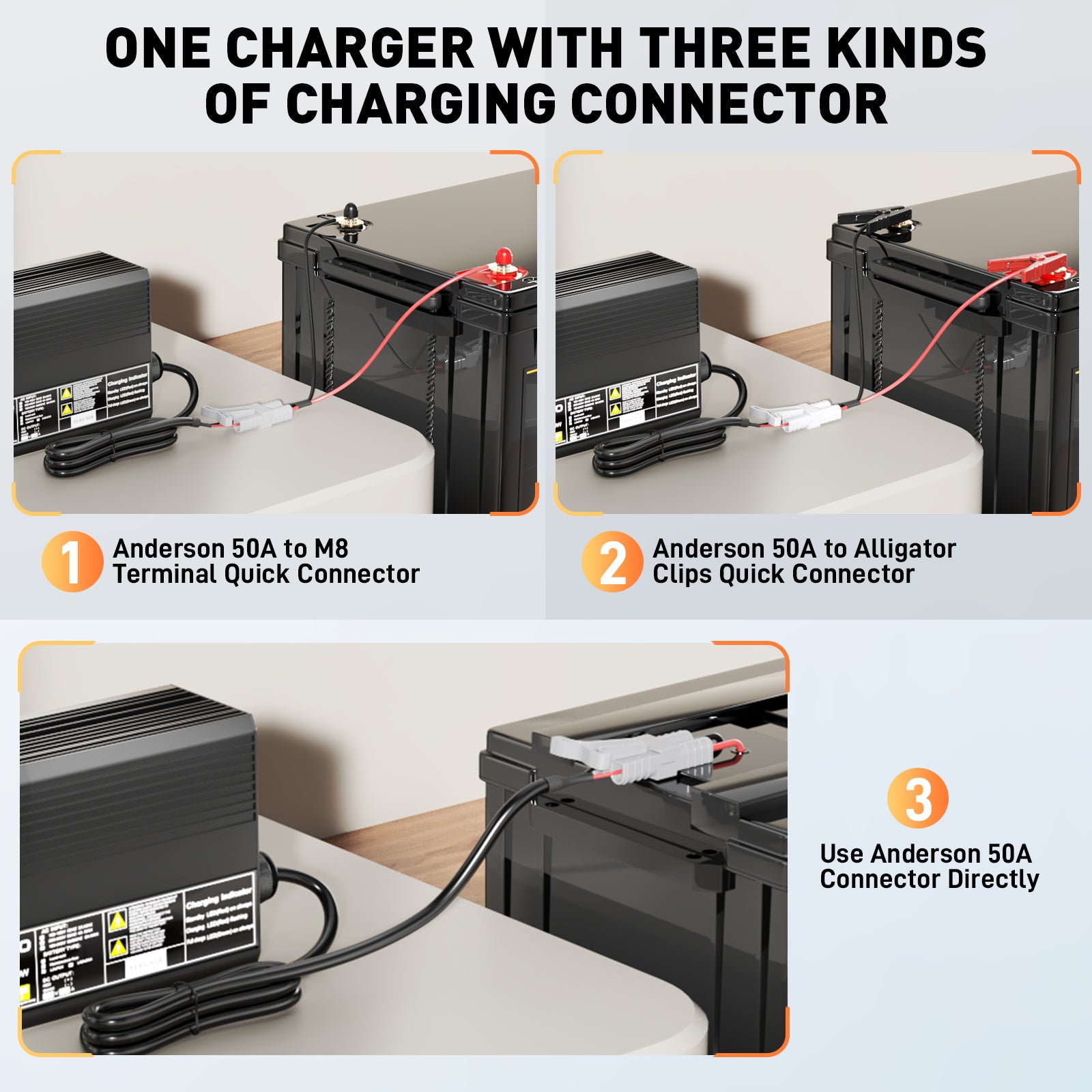 Noeifevo 12 V 12,8 V 30 A Ładowarka akumulatorów litowo-żelazowo-fosforanowych , napięcie ładowania 14,6 V, aktywacja BMS 0 V, automatyczne wyłączanie, obudowa aluminiowa