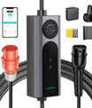 NOEIFEVO Q21W Wlan מטען חשמלי נייד לרכב בעוצמת 11 קילוואט עם שלט אפליקציה, כבל טעינה באורך 5 מטרים או 10 מטרים מסוג Type2 CEE16A ב-3 פאזות.