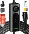 Noeifevo Wallbox EV Móvil Tipo 2, Cargador EV de 11KW 3-fases CEE16A con Potencia de Carga Ajustable, Cable de Carga EV de 5m/10m/15m para Model Y/3, ID.3/4/5, MG4, EX30, e-up, e-tron, Zoe y otros EV.

