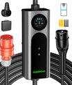 Noeifevo Wallbox EV Móvil Tipo 2, Cargador EV de 11KW 3-fases CEE16A con Potencia de Carga Ajustable, Cable de Carga EV de 5m/10m/15m para Model Y/3, ID.3/4/5, MG4, EX30, e-up, e-tron, Zoe y otros EV.
