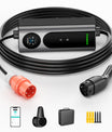 NOEIFEVO Mobile Wallbox 11kW mit APP [5m/10m | 3-phasig | 6–16 A], Ladekabel e Auto CEE-16A 400V auf Typ 2 mit Einstellbarer Ladeleistung, EV-Ladegerät für ID.3/4/5/7, IX1, Model 3/Y und andere BEV/PHEV