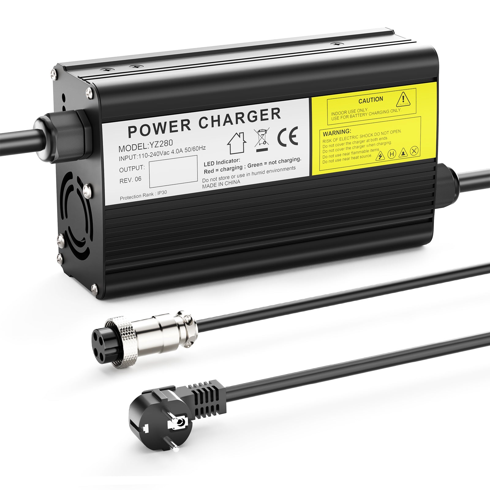 NOEIFEVO 4.2V 12A Litiumbatteriladdare för 3.7V 1S Litiumbatteri, E-cykel, rullande elektrisk enhet, motorcykelladdare.