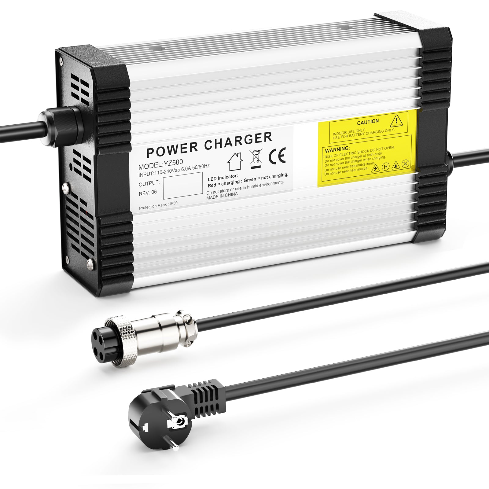 NOEIFEVO 29.2V 14A LiFePO4-batterilader til 24V 25.6V 8S LiFePO4-batteri, med kølevifte, automatisk slukning.