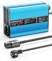 Cargador de litio NOEIFEVO 33.6V 2A 3A 4A 5A para baterías Li-Ion Lipo 8S 29.6V, ventilador de enfriamiento, apagado automático (AZUL)