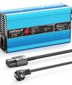 NOEIFEVO 42V 10A 10S Lithium-Batterieladegerät, für 10S 37V Li-Ion Batterie, automatische Abschaltung, Aluminiumgehäuse, mit Lüfter(blau)