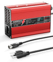 NOEIFEVO 50.4V 2A 2.5A 3A Cargador de Litio para baterías 12S 44.4V Li-Ion Lipo, con ventilador de refrigeración y apagado automático (ROJO)