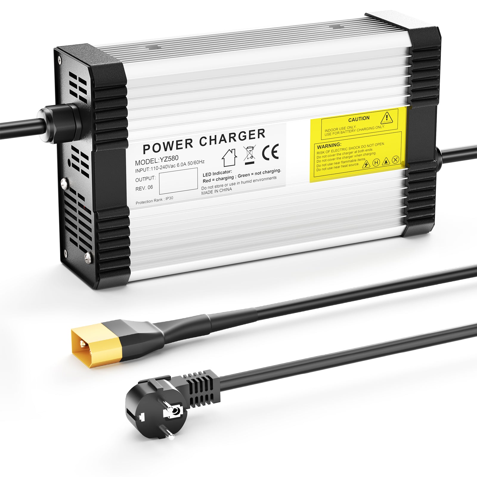 NOEIFEVO 42V 10A Lithium-batterilader til 10S 36V 37V lithium-batteri, med kølefaner, automatisk slukning.