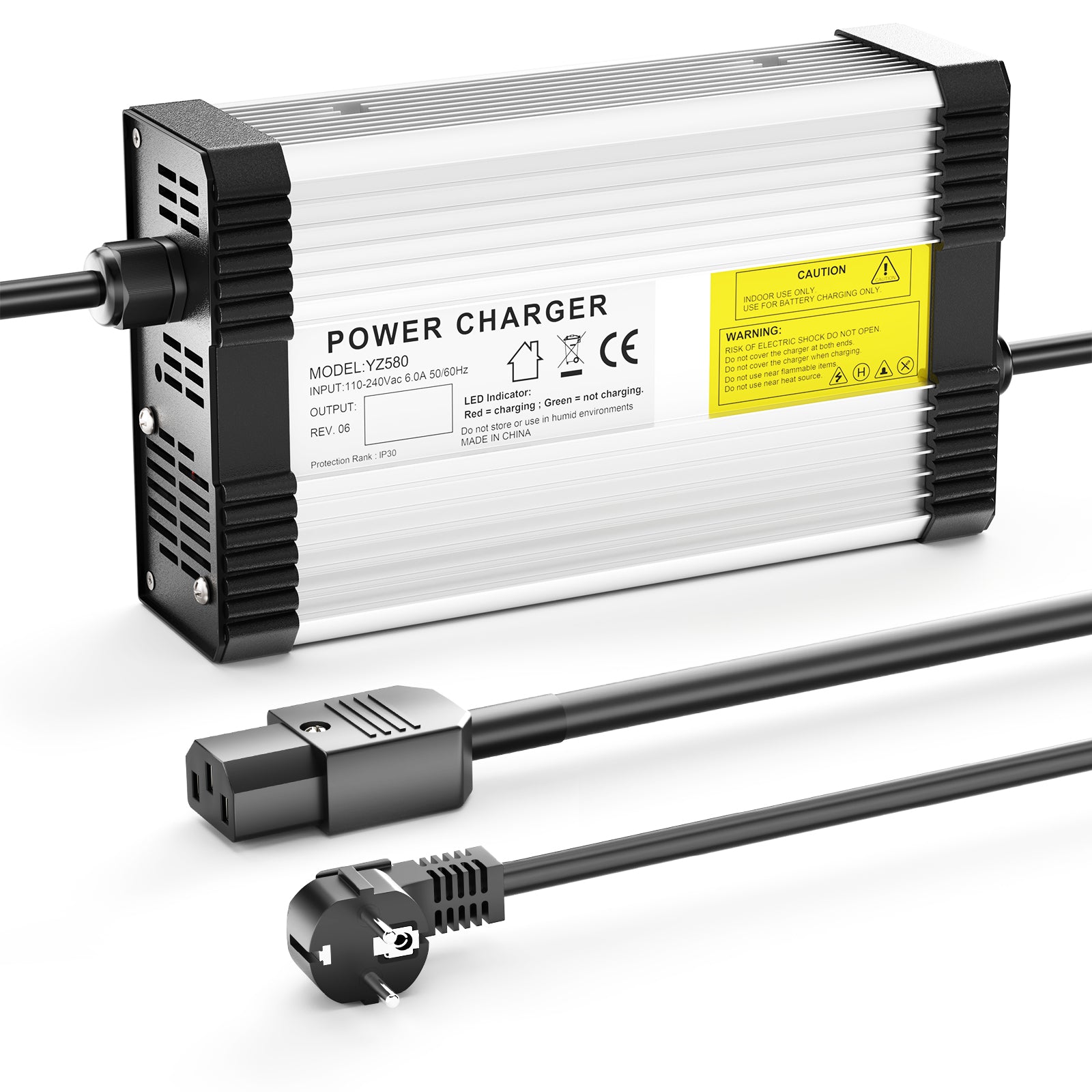 NOEIFEVO 50.4V 8A Lithium nabíječka baterií pro 12S 44.4V lithium baterii, s chladicím ventilátorem, automatické vypnutí.