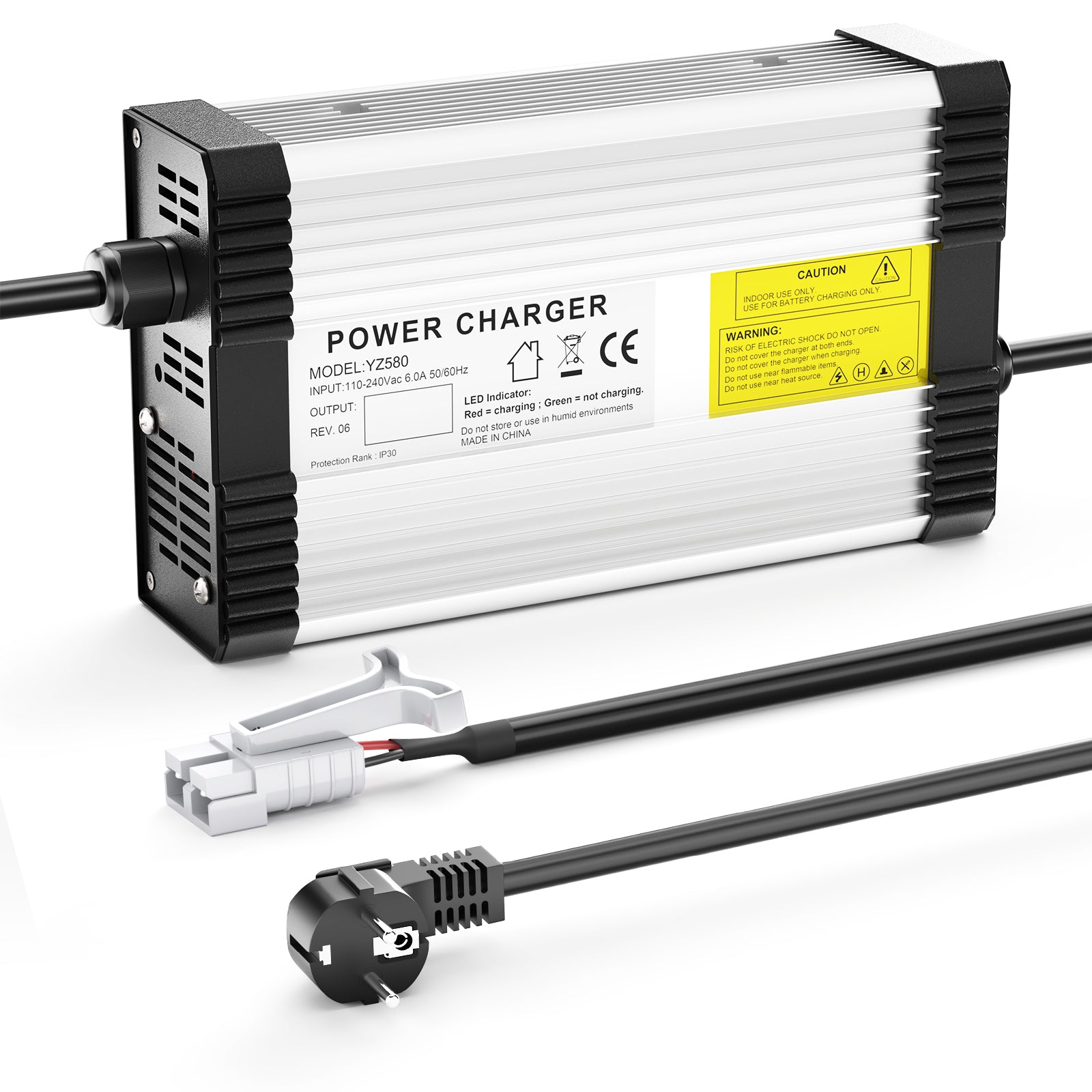 NOEIFEVO 50.4V 8A Lithium nabíječka baterií pro 12S 44.4V lithium baterii, s chladicím ventilátorem, automatické vypnutí.