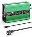 NOEIFEVO מטען ליתיום 21V 5A עבור סוללות 5S 18.5V Li-Ion Lipo, מאוורר קירור, כיבוי אוטומטי (ירוק).