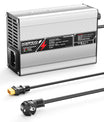 NOEIFEVO 54.6V 2A 2.5A 3A Lithium-lader til 13S 48.1V Li-Ion Lipo-batterier, med køleventilator, automatisk slukning