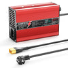 NOEIFEVO 72V 3,5 A blybatterilader, OLED-skjerm, aluminiumsbur, intelligent hurtiglader, krokodilleklemme/M8 /IEC C13/RCA