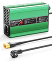 NOEIFEVO 12,6V 5A 6A 7A 8A 10A  Cargador de Litio para baterías Li-Ion Lipo 3S 11,1V, ventilador de enfriamiento, apagado automático (VERDE)