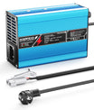 NOEIFEVO 33.6V 5A Carregador de Lítio para Baterias Li-Ion Lipo 8S 29.6V, Ventilador de Resfriamento, Desligamento Automático (AZUL)