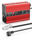 NOEIFEVO 58,4V 2A 2.5A 3A LiFePO4 Batterijlader voor 16S 48V 51,2V LiFePO4 batterij, met LCD-scherm, koelventilator, automatische uitschakeling (ROOD)