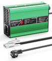 NOEIFEVO 58.8V 3A Caricabatterie al Litio per Batterie 14S 51.8V Li-Ion Lipo, Ventola di Raffreddamento, Spegnimento Automatico (VERDE)