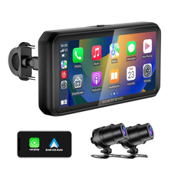Pantalla CarPlay para motocicleta NOEIFEVO MT9B con detección de ángulo muerto, CarPlay inalámbrico y Android Auto, pantalla táctil portátil impermeable de 6.3 pulgadas, Bluetooth dual mejorado, navegación