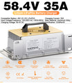 NOEIFEVO 51,2V 48V 16S Lithium LiFePO4 batterilader, 58,4V 35A lader for solbatterier, golfbilbatterier, båtbatterier, vanntett, 0V BMS-aktivert