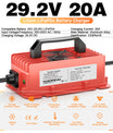 NOEIFEVO 29,2 V 20A LiFePO4 batteria per Caricabatterie impermeabile  per batteria al litio 25,6 V (24 V) 8S, attivazione BMS 0 V, con protezione completa