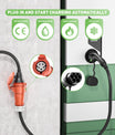 EV charging cable Type 2 plug to CEE socket, 16A 3-phase adapter to draw power from the charging station