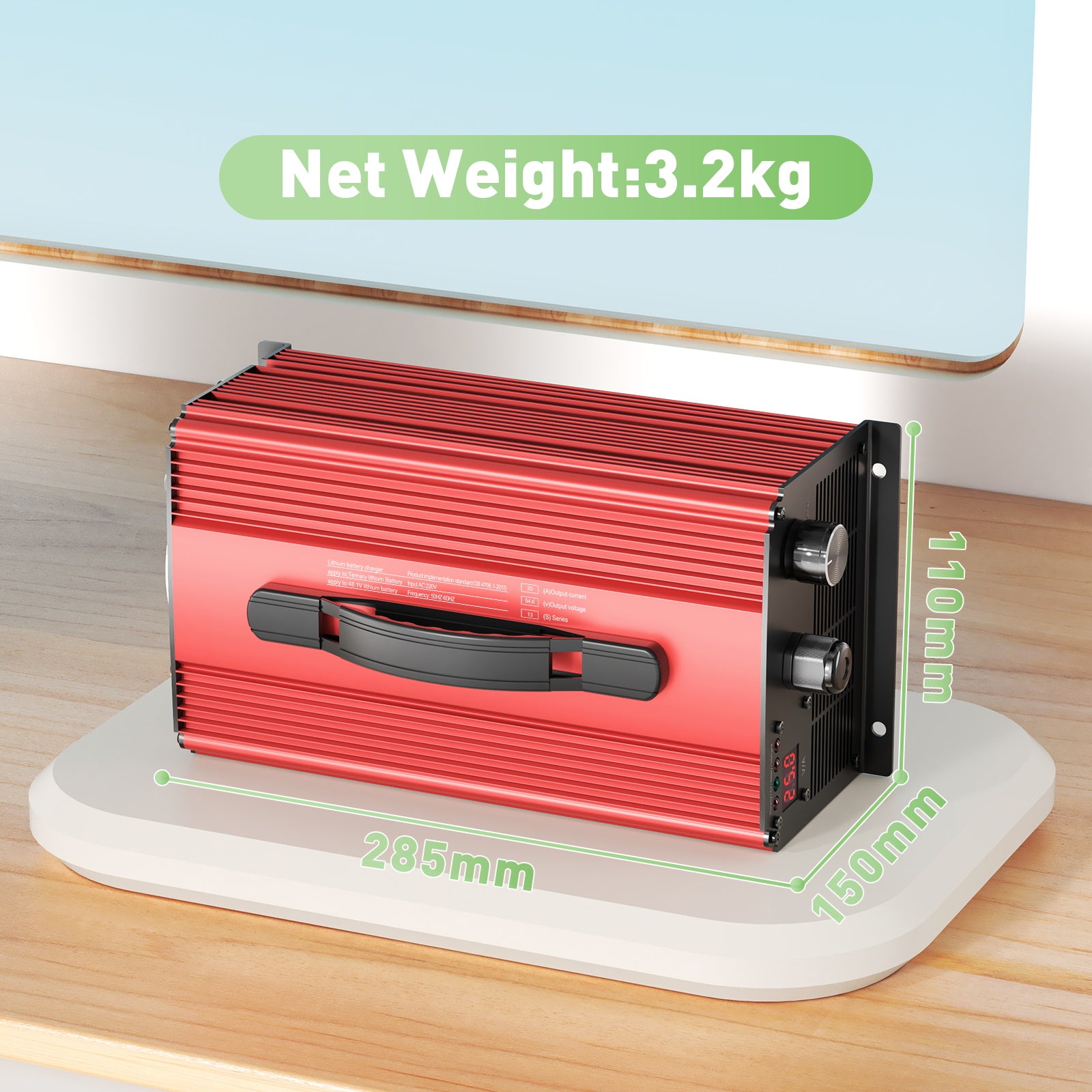 NOEIFEVO 54.6V 25A Litium-akun laturi 48.1V (48V) 13S Litium-Li-Ion-Lipo-akulle, LCD-näyttö, Säädettävä virta, Laturi E-pyörälle, Scootterille, Sähkömoottoripyörälle