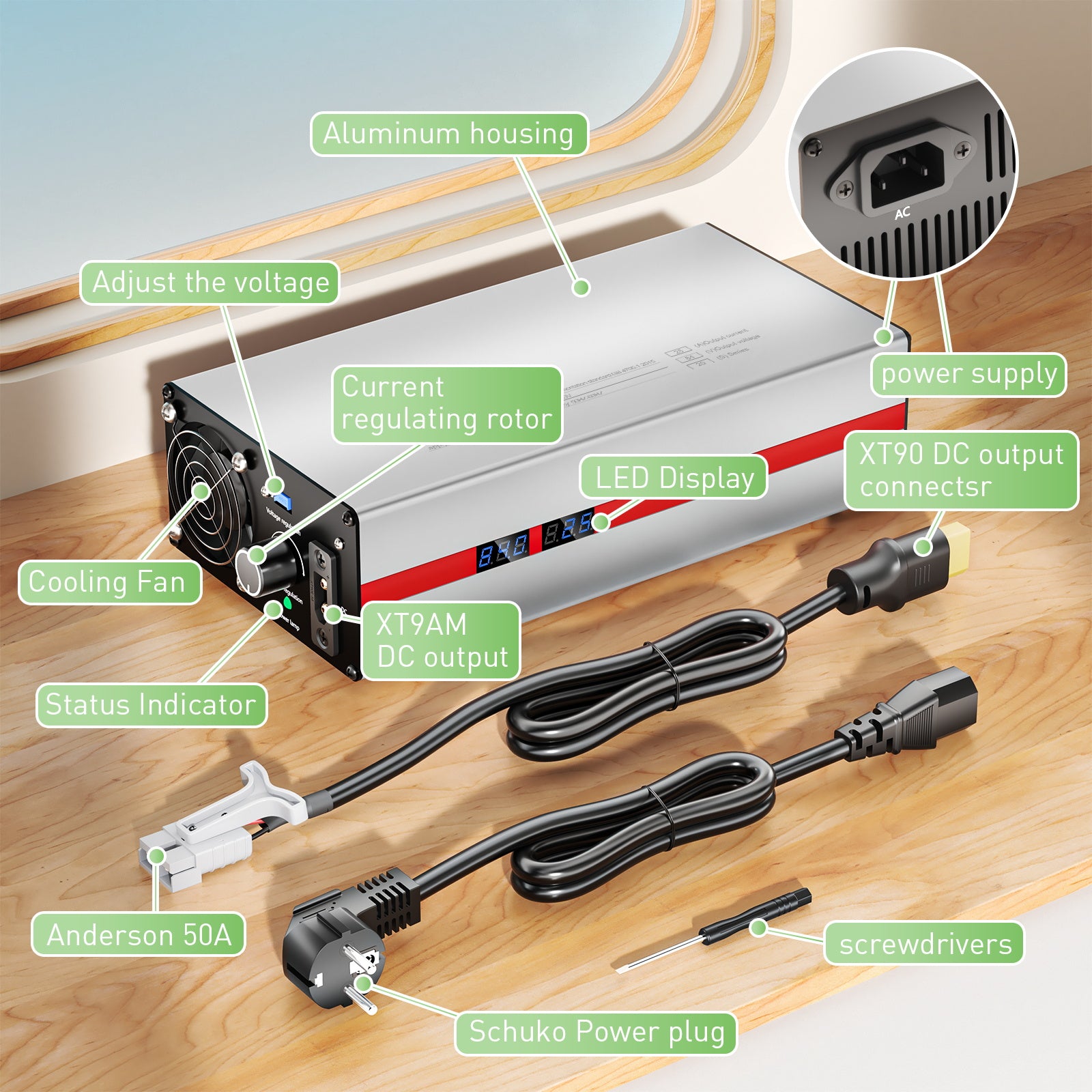 NOEIFEVO 1-25A prúd 12V-84V nastaviteľné napätie univerzálna lítiová nabíjačka pre 11,1V 12V 24V 36V 48V 60V 72V Li-ion /Lithium /LiFePO4 akumulátor