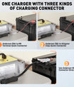 NOEIFEVO 51,2V 48V 16S Lithium LiFePO4 batterilader, 58,4V 35A lader for solbatterier, golfbilbatterier, båtbatterier, vanntett, 0V BMS-aktivert