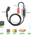 NOEIFEVO F095-3 Tipo 2 para CEE16A EV cabo de carregamento para veículo elétrico, 11KW wallbox 6A a 16A corrente ajustável, 3m/5m/10m
​