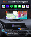 NOEIFEVO Pantalla Carplay de 10,26 pulgadas para autos con Carplay inalámbrico, Android Auto, MirrorLink, pantalla táctil IPS de 1080P, radio portátil, soporta Bluetooth/control de voz manos libres/GPS/Siri/transmisión FM/Aux/Tarjeta TF.