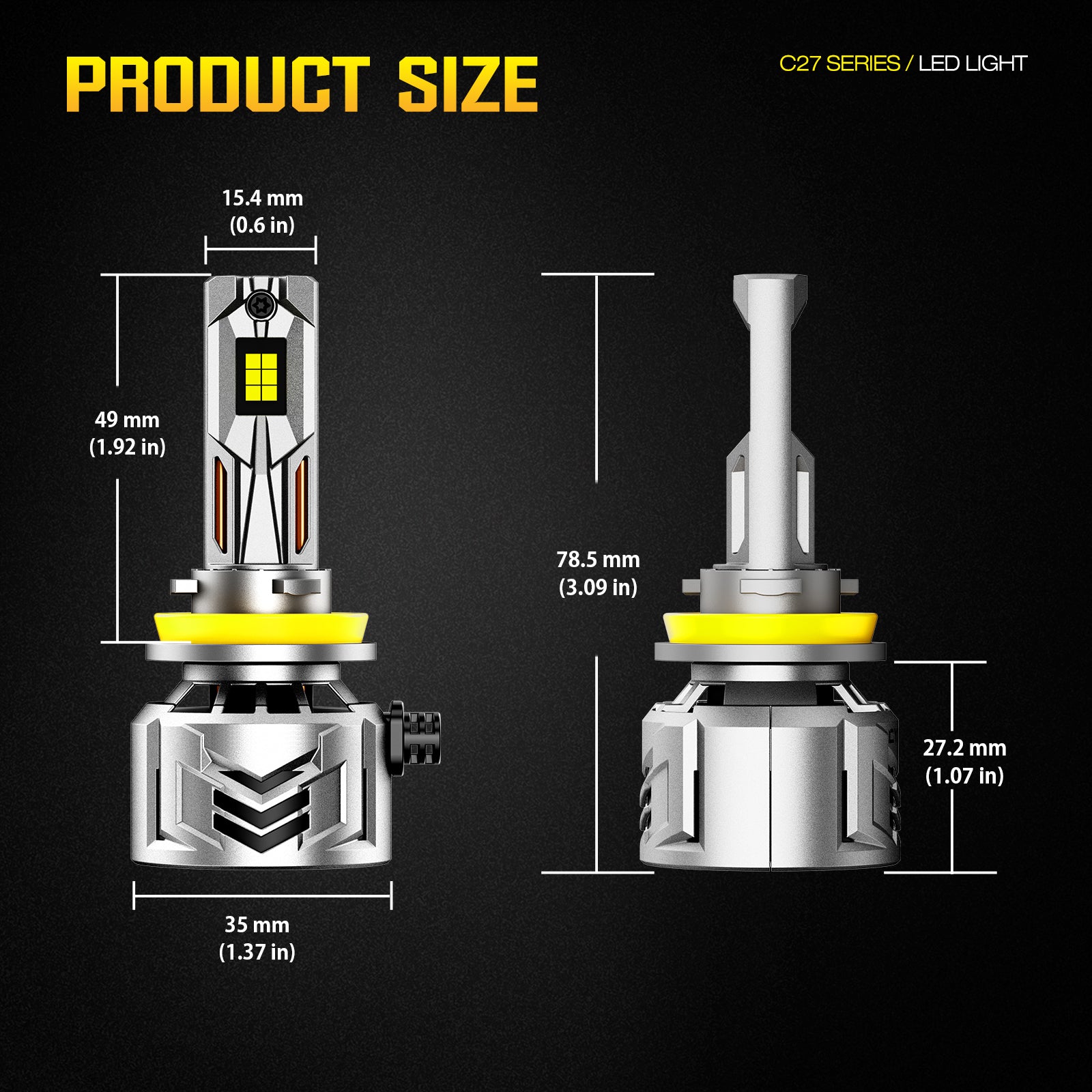 NOEIFEVO H11 LED-Scheinwerfer, 60.000 Lumen, 240W, 6500K Weiß, IP68 Wasserdicht, 100.000 Stunden Lebensdauer, Abblend- und Fernlicht