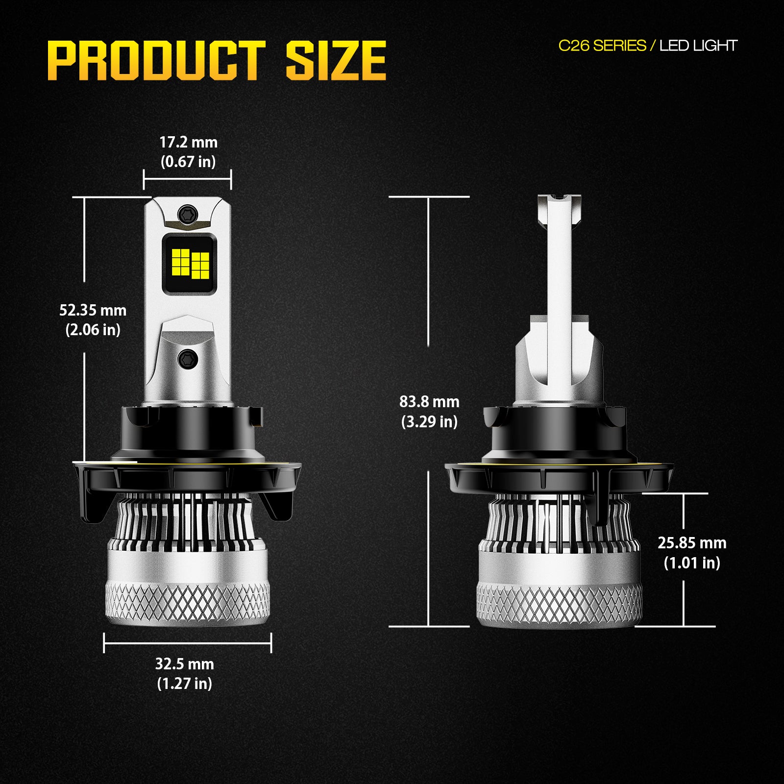 NOEIFEVO H13 Lampara de Faro para Coche, 40.000 Lúmenes, 200W, 6500K Blanco, IP68 Impermeable, 100.000 Horas de Vida Útil, Luz de Cruce y Luz Larga